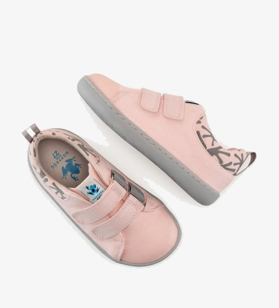 Hopfrög Smart Walker Canvas Play Toz Pembe Barefoot Çocuk Ayakkabı model görseli